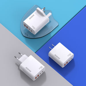 Fast Charger GAN PD65W 4 ports of 2 Type-C & 2 USB UK standard A65UK